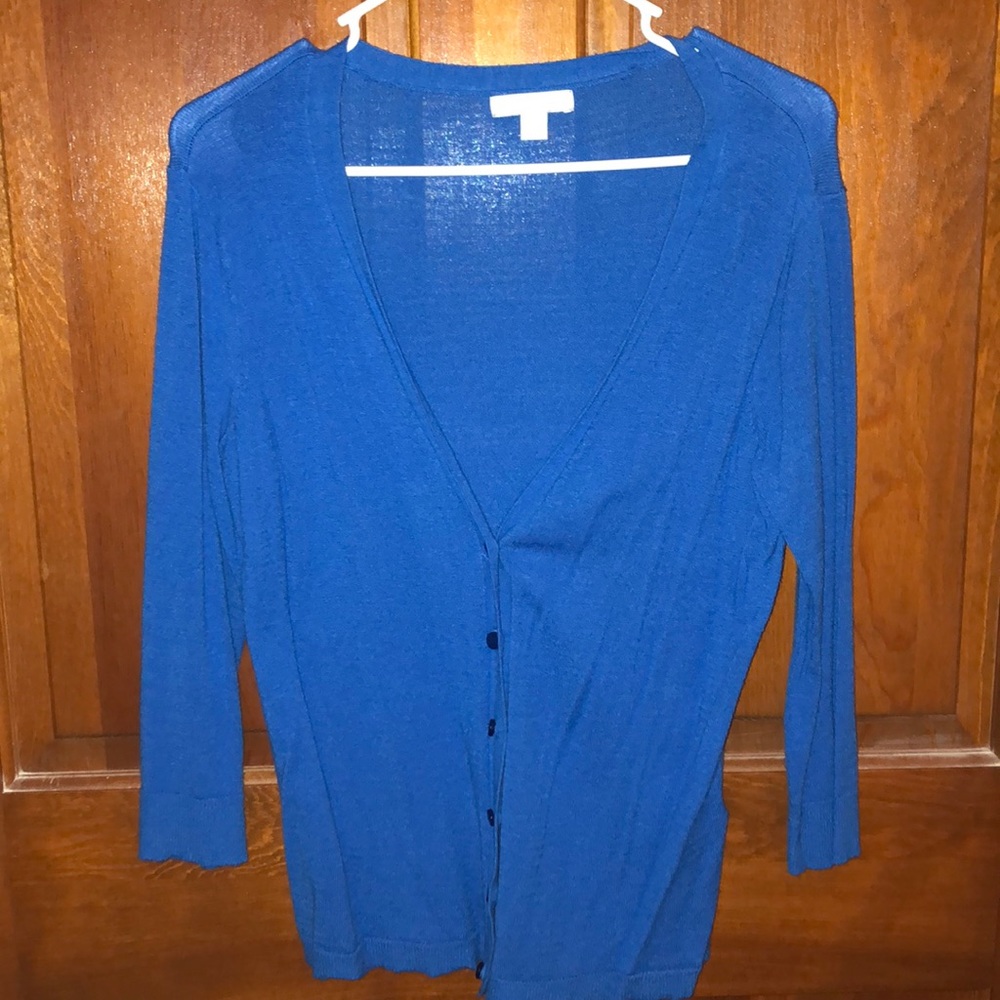 Blue cardigan